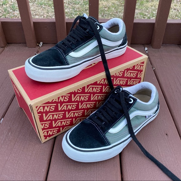 Vans Shoes - Black and Green Old Skool Pro Vans